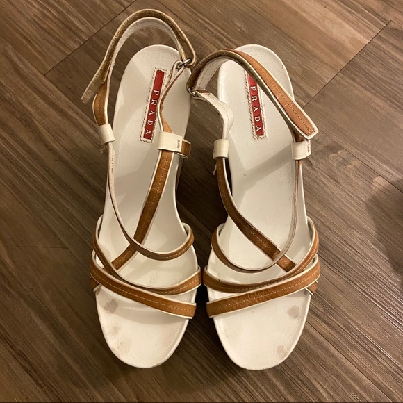 Prada Cork Wedge Strap Heels - Picture 4 of 13